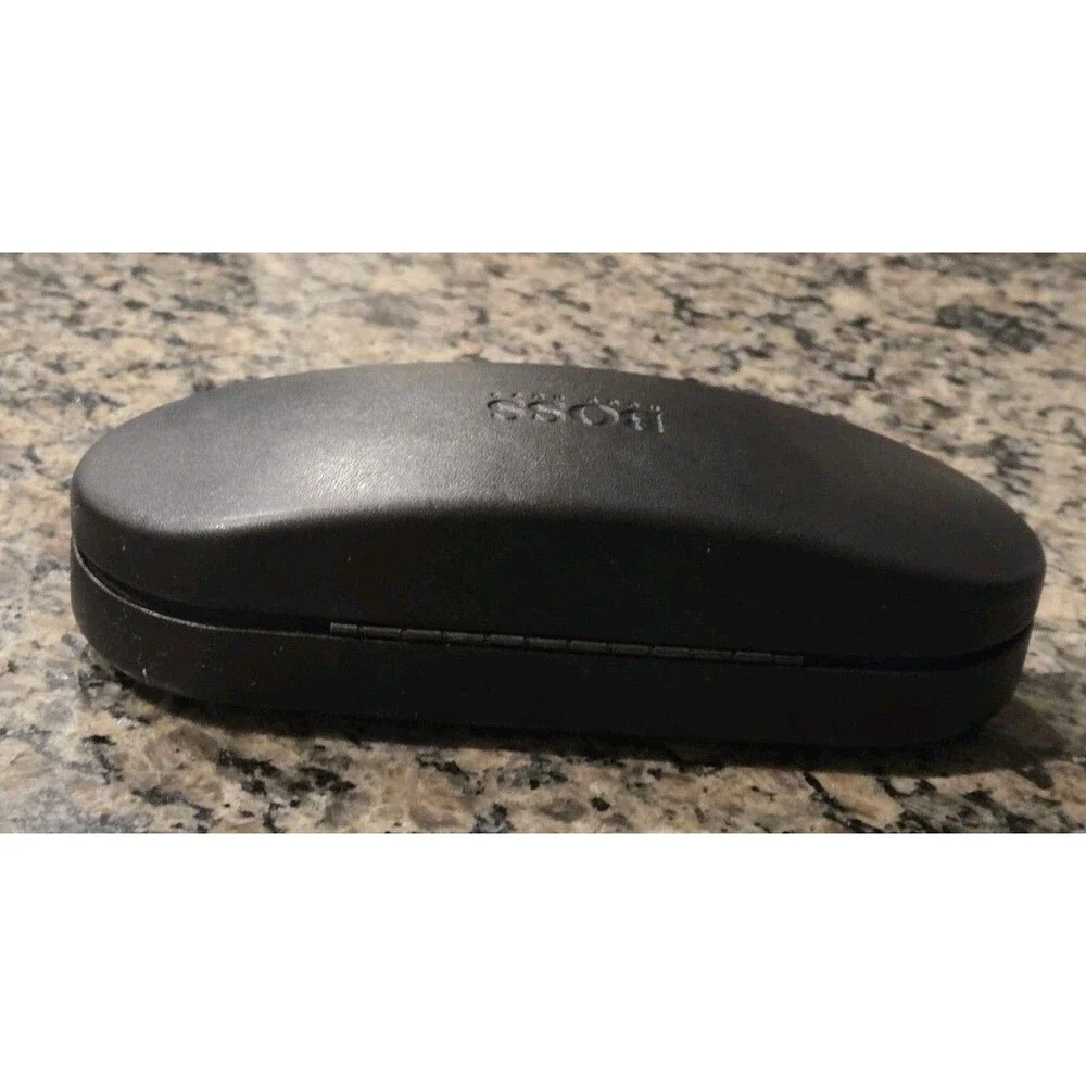 HUGO BOSS Sunglasses/ Eyeglasses Clamshell Case Black w/ Lens Cloth